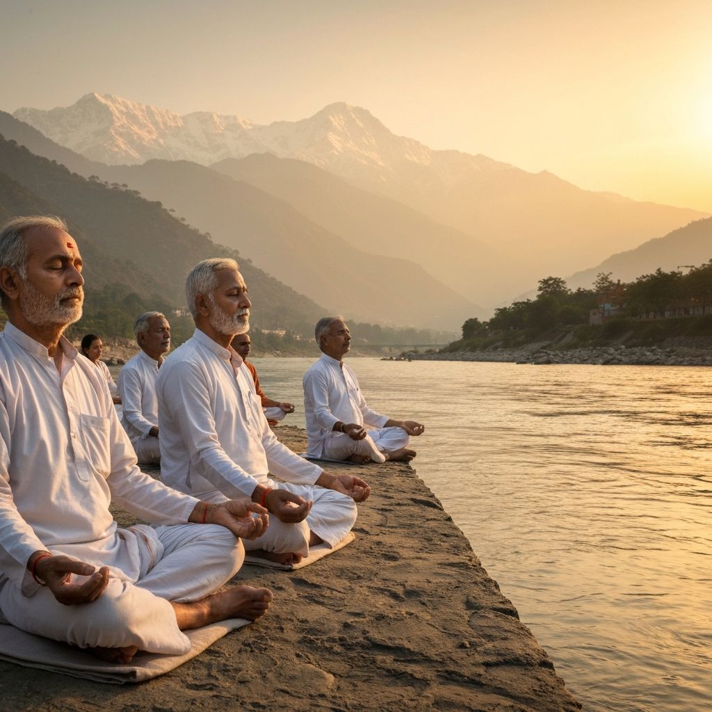 Meditation by the Ganga River